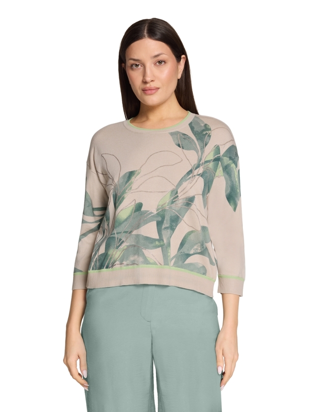 Betty Barclay Strickpullover Kurz 3/4 Arm 7856 Beige/green