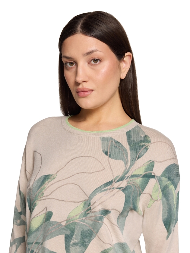 Betty Barclay Strickpullover Kurz 3/4 Arm 7856 Beige/green
