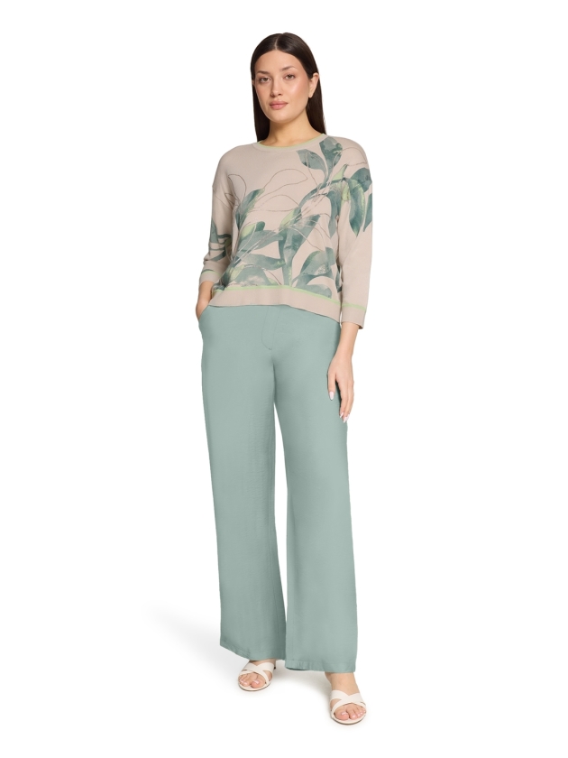 Betty Barclay Strickpullover Kurz 3/4 Arm 7856 Beige/green