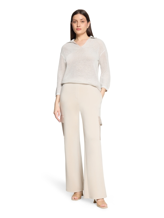 Betty Barclay Strickpullover Kurz 3/4 Arm 1973 Patch cream/beige