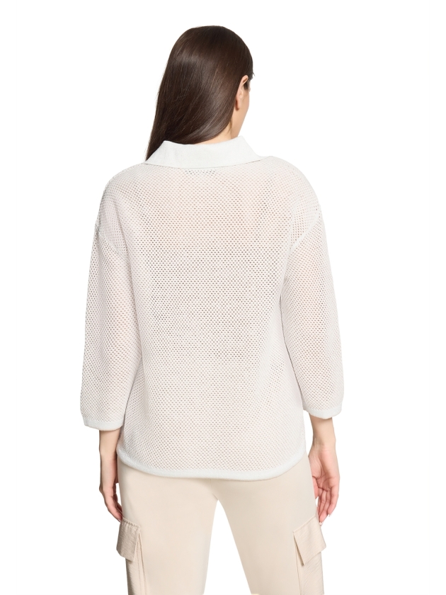 Betty Barclay Strickpullover Kurz 3/4 Arm 1973 Patch cream/beige
