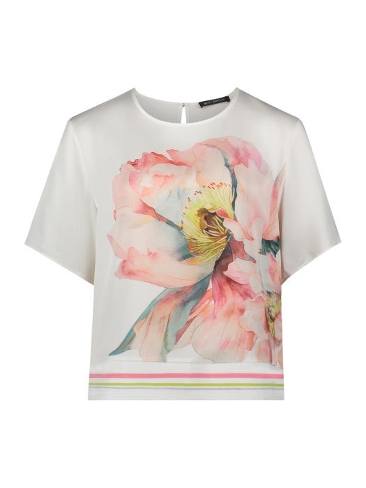 Betty Barclay Bluse Kurz 1/2 Arm 1945 Patch cream/rose