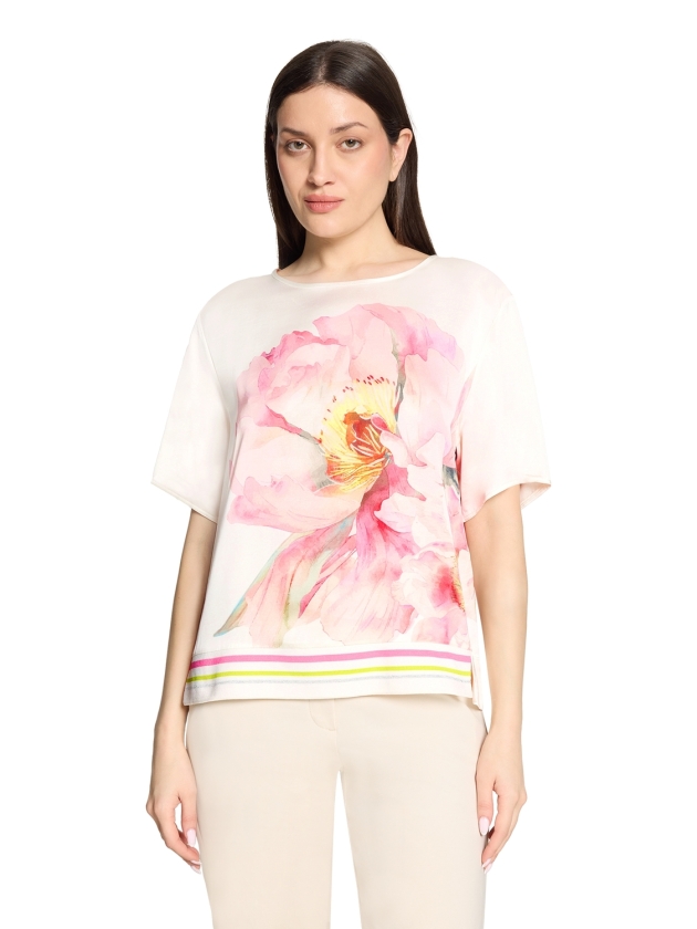 Betty Barclay Bluse Kurz 1/2 Arm 1945 Patch cream/rose