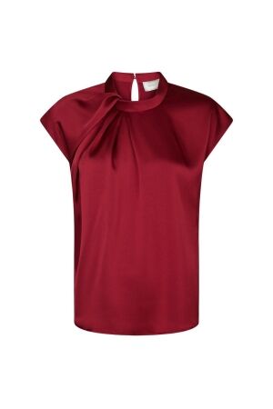 Neo Noir Fleur drapy satin blouse 682 Wine