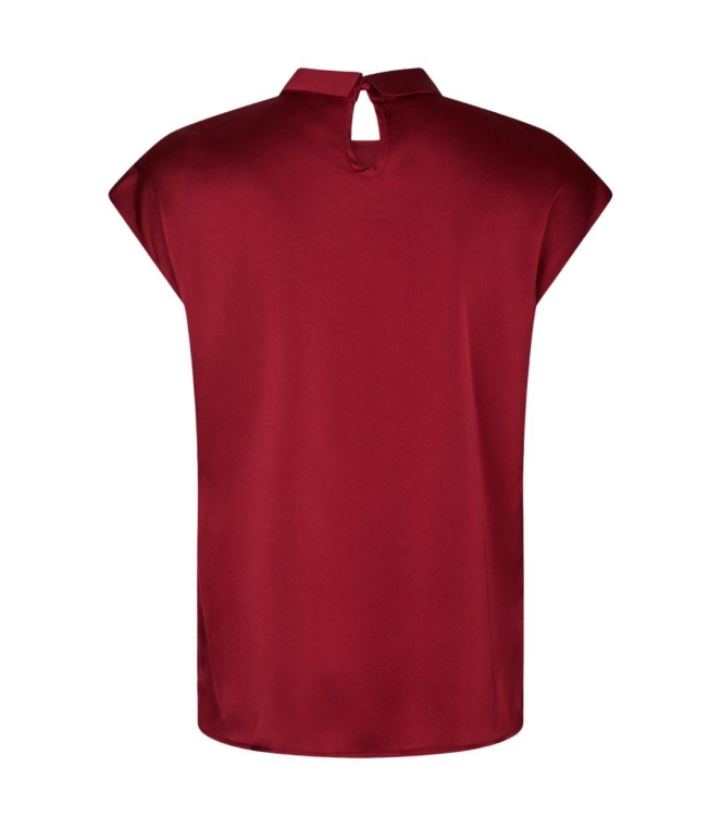 Neo Noir Fleur drapy satin blouse 682 Wine