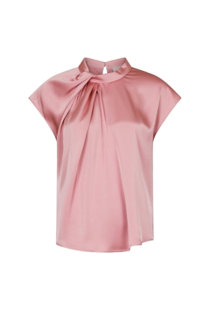 Neo Noir Fleur drapy satin blouse 754 Light pink