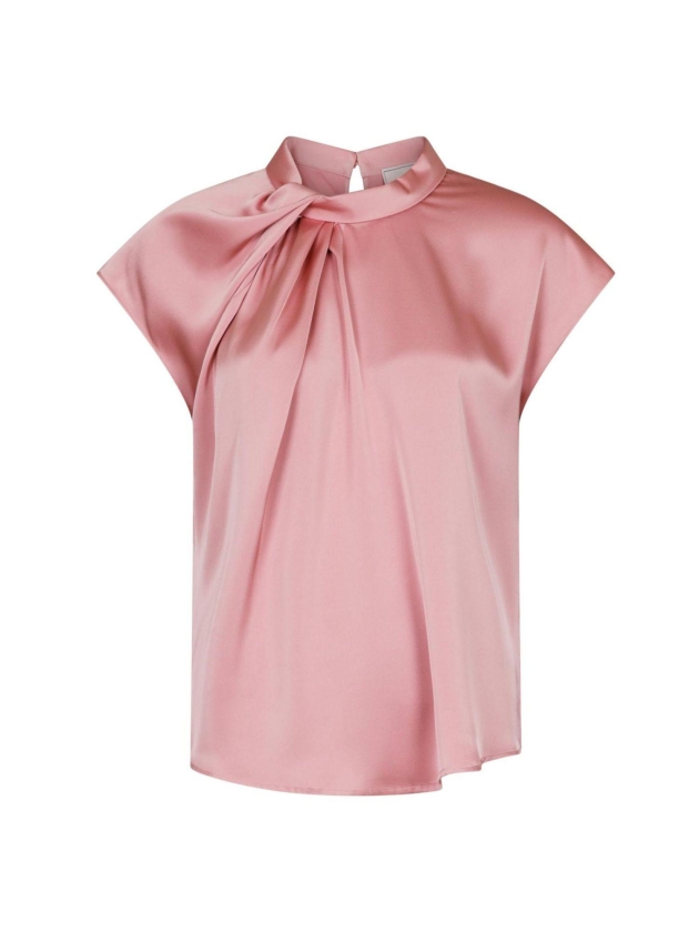 Neo Noir Fleur drapy satin blouse 754 Light pink