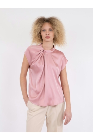 Neo Noir Fleur drapy satin blouse 754 Light pink