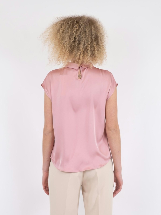 Neo Noir Fleur drapy satin blouse 754 Light pink