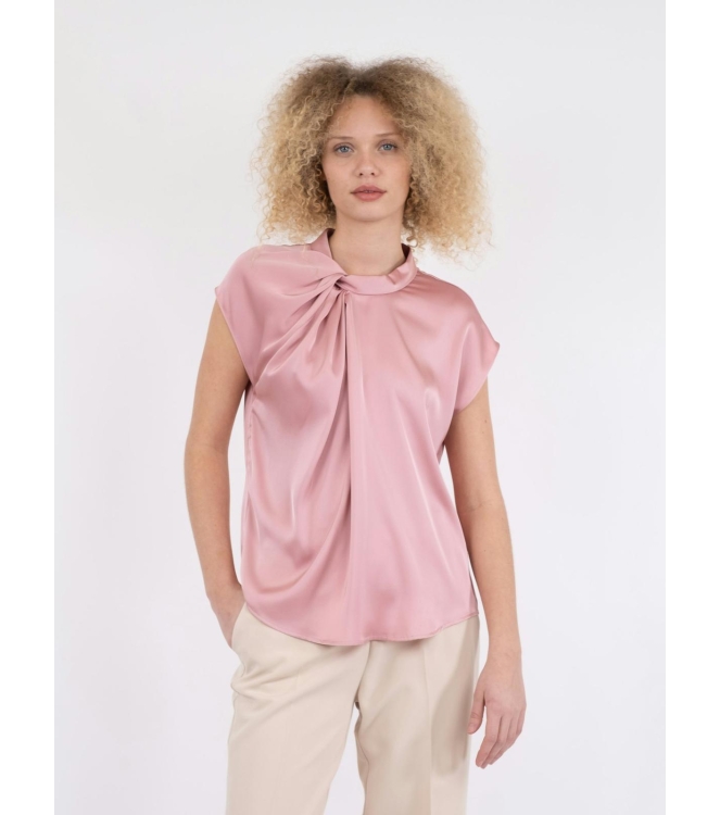 Neo Noir Fleur drapy satin blouse 754 Light pink