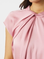 Neo Noir Fleur drapy satin blouse 754 Light pink