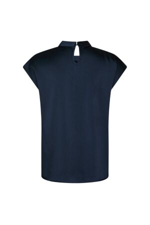 Neo Noir Fleur drapy satin blouse 141 Navy