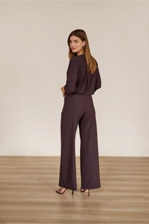 Studio Anneloes Lexie LONG bonded trousers 8700 espresso