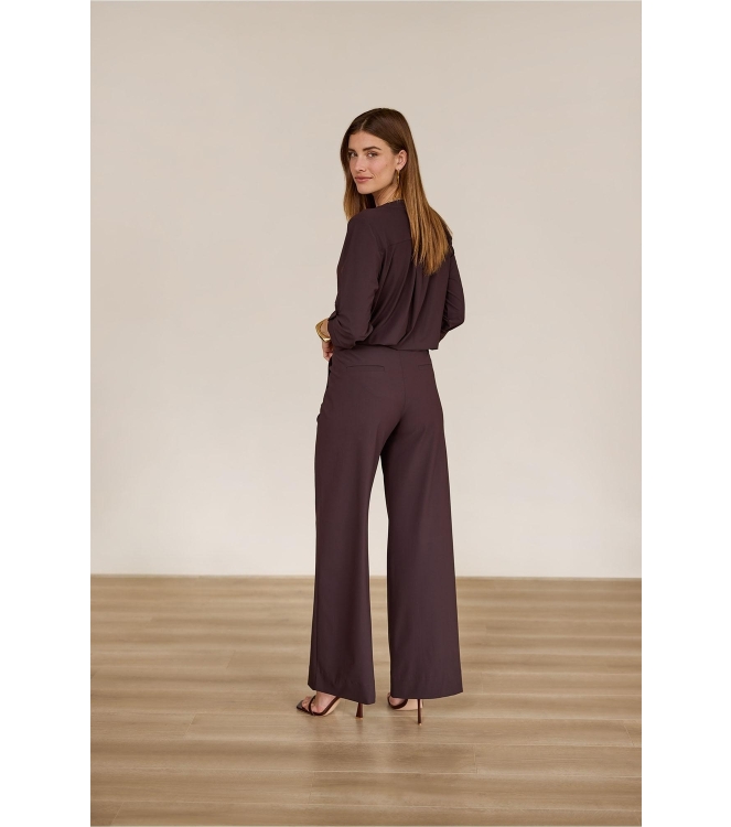 Studio Anneloes Lexie LONG bonded trousers 8700 espresso
