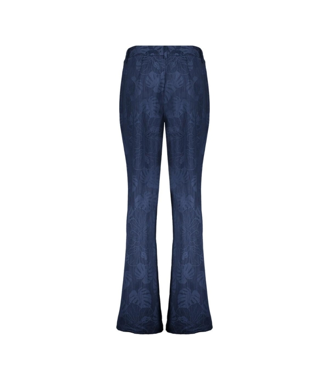 Geisha Pants denim flowers 00065 Blue
