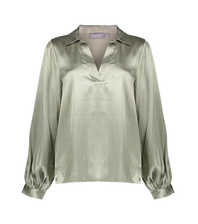 Geisha Satin blouse 000520 Soft green