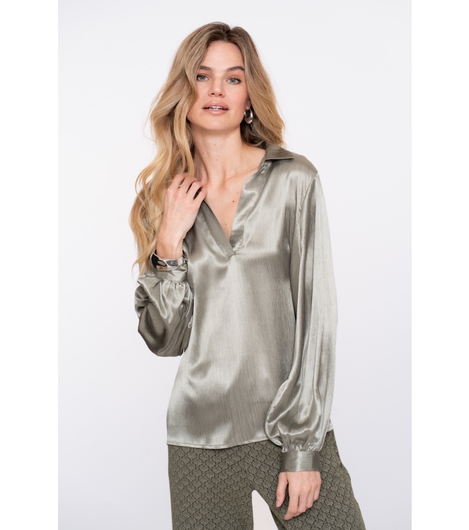 Geisha Satin blouse 000520 Soft green