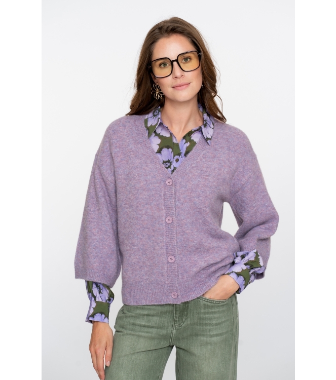 Geisha Cardigan v-neck 3/4 sleeves 000300 Lilac