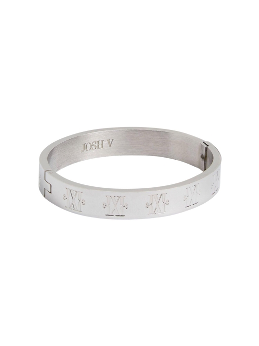 Josh V JV BIRGITTE bangle with logo 003 silver