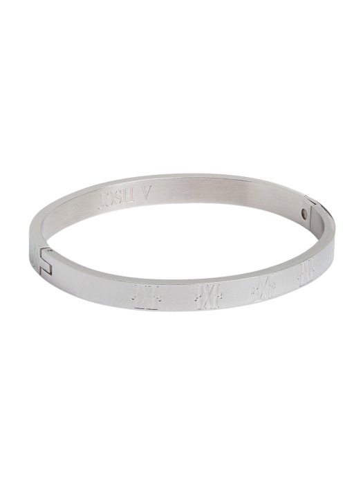Josh V JV CELYM bangle with logo 003 silver