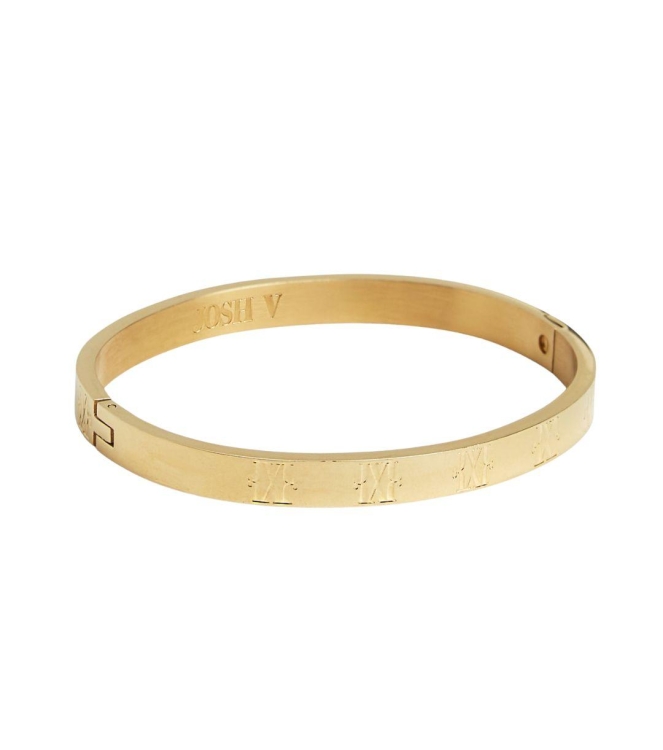 Josh V JV CELYM bangle with logo 006 gold