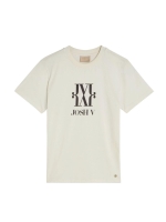 Josh V JV DORIE MONOGRAM slim fit T-shirt 033 off white