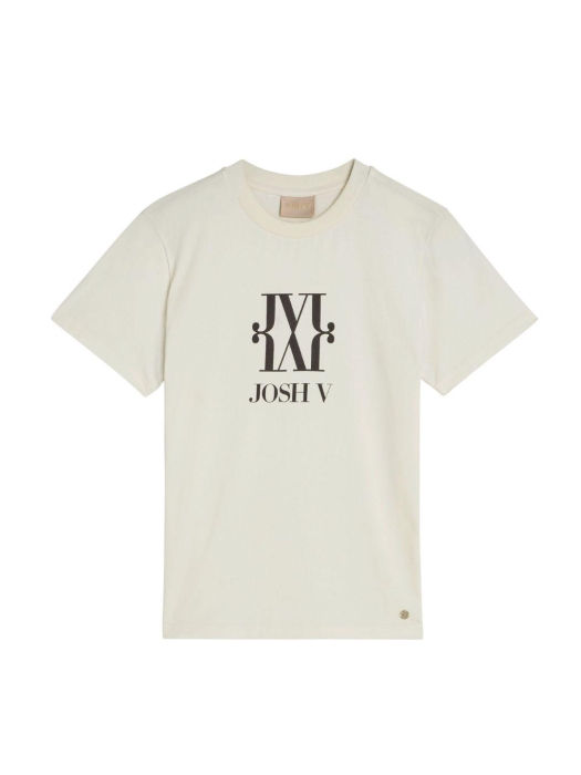 Josh V JV DORIE MONOGRAM slim fit T-shirt 033 off white