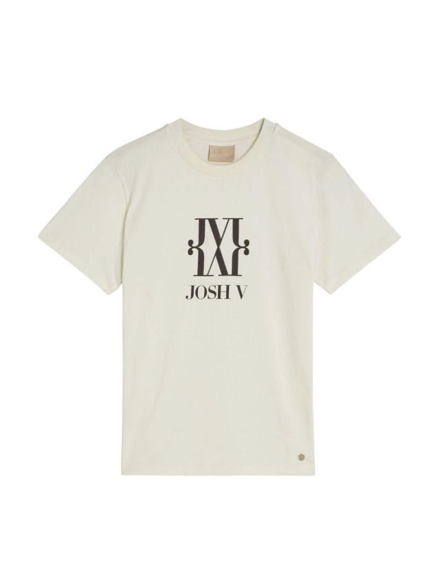 Josh V JV DORIE MONOGRAM slim fit T-shirt 033 off white