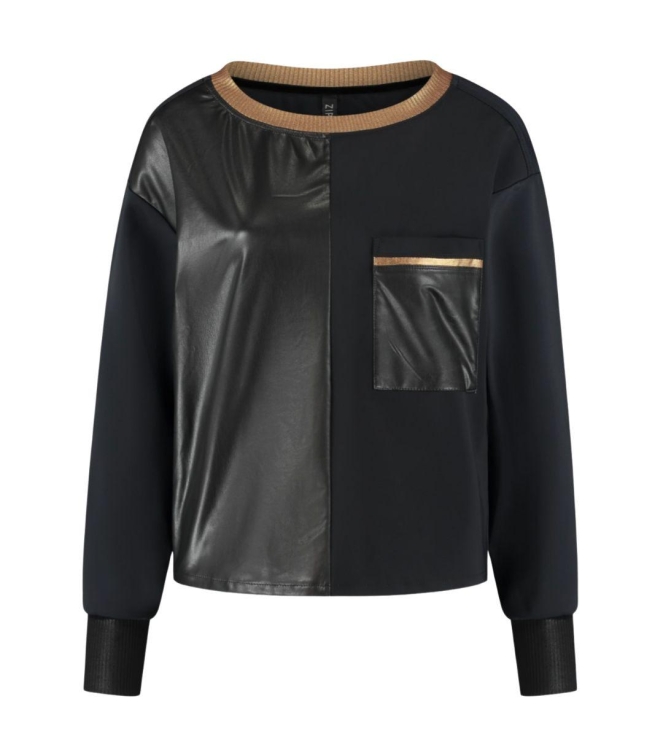 ZIP73 Top 2-half 005 Black velvet