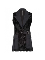 ZIP73 Gilet long cargo teddy 001 Black