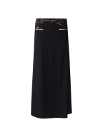 ZIP73 Long skirt  001 Black