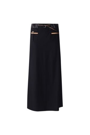 ZIP73 Long skirt  001 Black