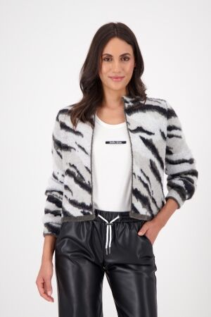 Monari Strickjacke 819 Ash grey gemustert