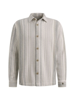 Cast Iron LONG SLEEVE SHIRT Twill Slub Strip 7178 White onyx