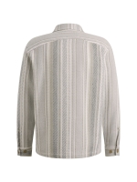 Cast Iron LONG SLEEVE SHIRT Twill Slub Strip 7178 White onyx