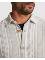 Cast Iron LONG SLEEVE SHIRT Twill Slub Strip 7178 White onyx