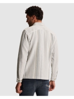 Cast Iron LONG SLEEVE SHIRT Twill Slub Strip 7178 White onyx