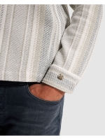 Cast Iron LONG SLEEVE SHIRT Twill Slub Strip 7178 White onyx