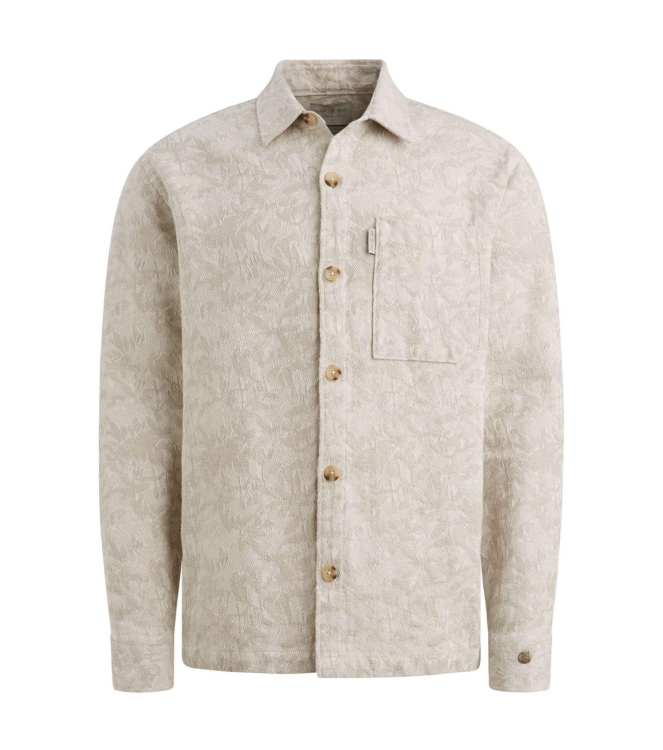 Cast Iron LONG SLEEVE SHIRT Jacquard 2 tone 7178 White onyx