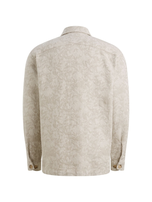 Cast Iron LONG SLEEVE SHIRT Jacquard 2 tone 7178 White onyx