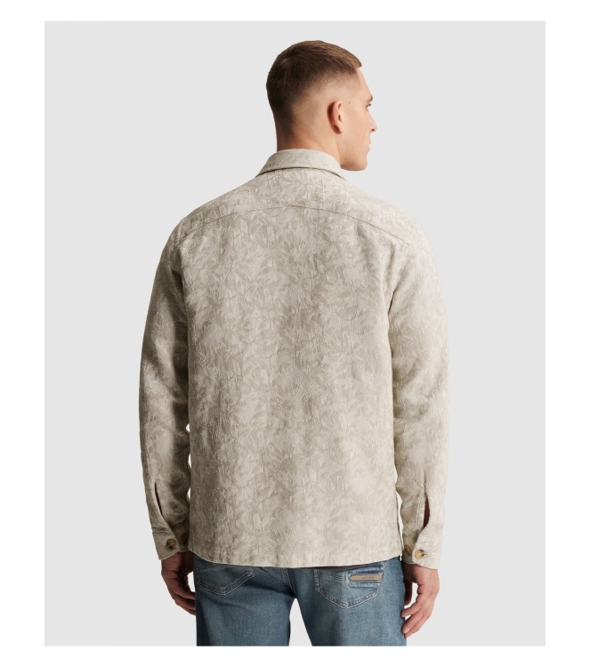 Cast Iron LONG SLEEVE SHIRT Jacquard 2 tone 7178 White onyx