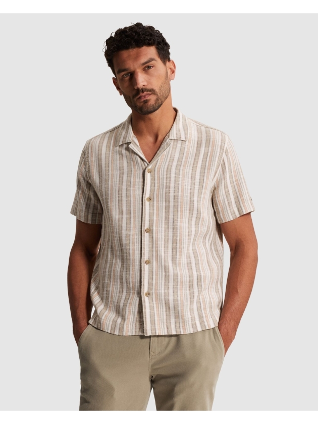 Cast Iron Short Sleeve Shirt Slub Twill stri 8023 Aluminum