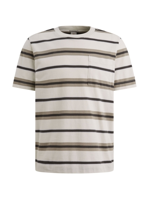 Cast Iron Short sleeve r-neck regular fit st 7178 White onyx