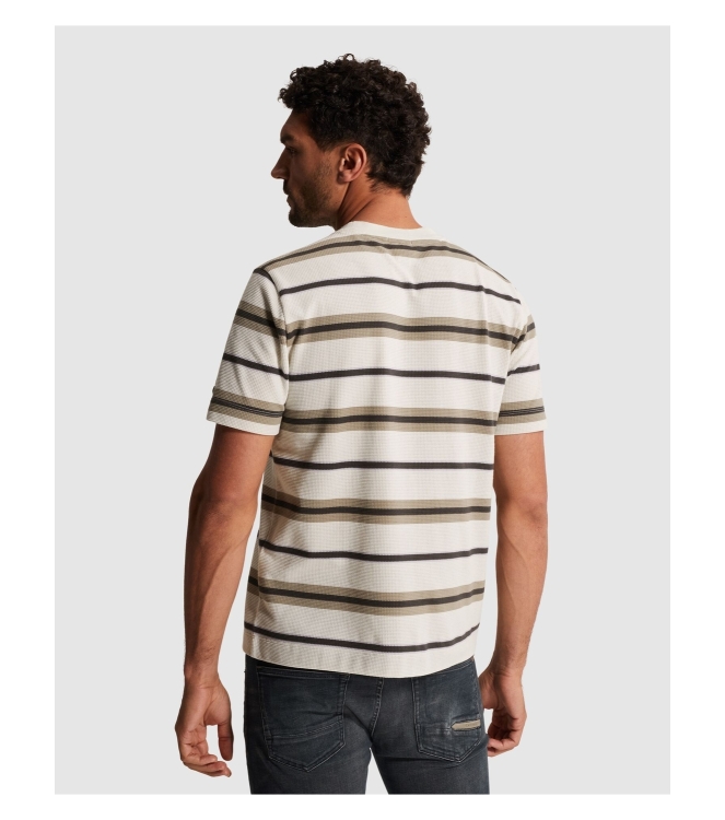 Cast Iron Short sleeve r-neck regular fit st 7178 White onyx