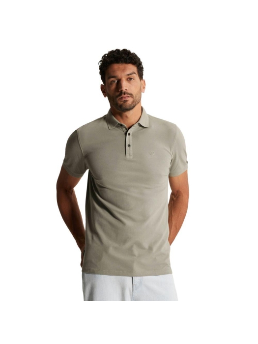 Cast Iron Short sleeve polo slim fit fine pi 6478 Dried sage