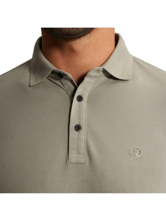 Cast Iron Short sleeve polo slim fit fine pi 6478 Dried sage