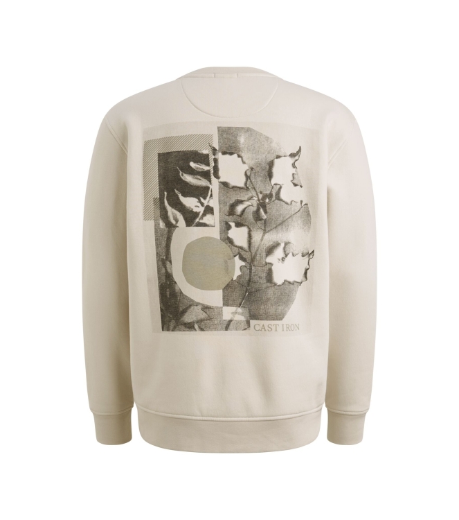 Cast Iron Long sleeve r-neck relaxed fit gra 7178 White onyx