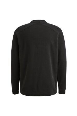 Cast Iron Long sleeve r-neck regular fit str 9159 Black sand