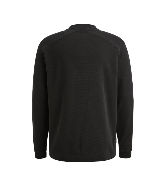 Cast Iron Long sleeve r-neck regular fit str 9159 Black sand