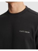 Cast Iron Long sleeve r-neck regular fit str 9159 Black sand